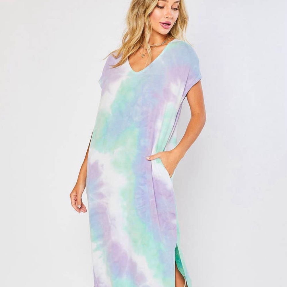 Mythical TiE Dye Maxi  Dress With Pockets